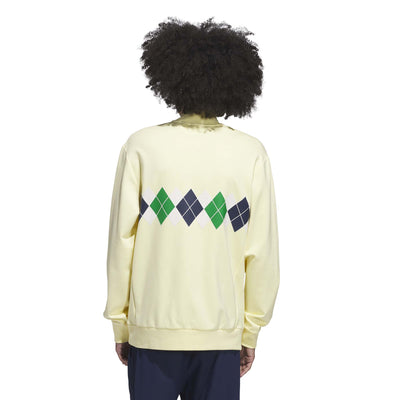 Adidas Men's Originals Argyle Printed 1/4-Zip Sweatshirt - Almost Yellow 2025
