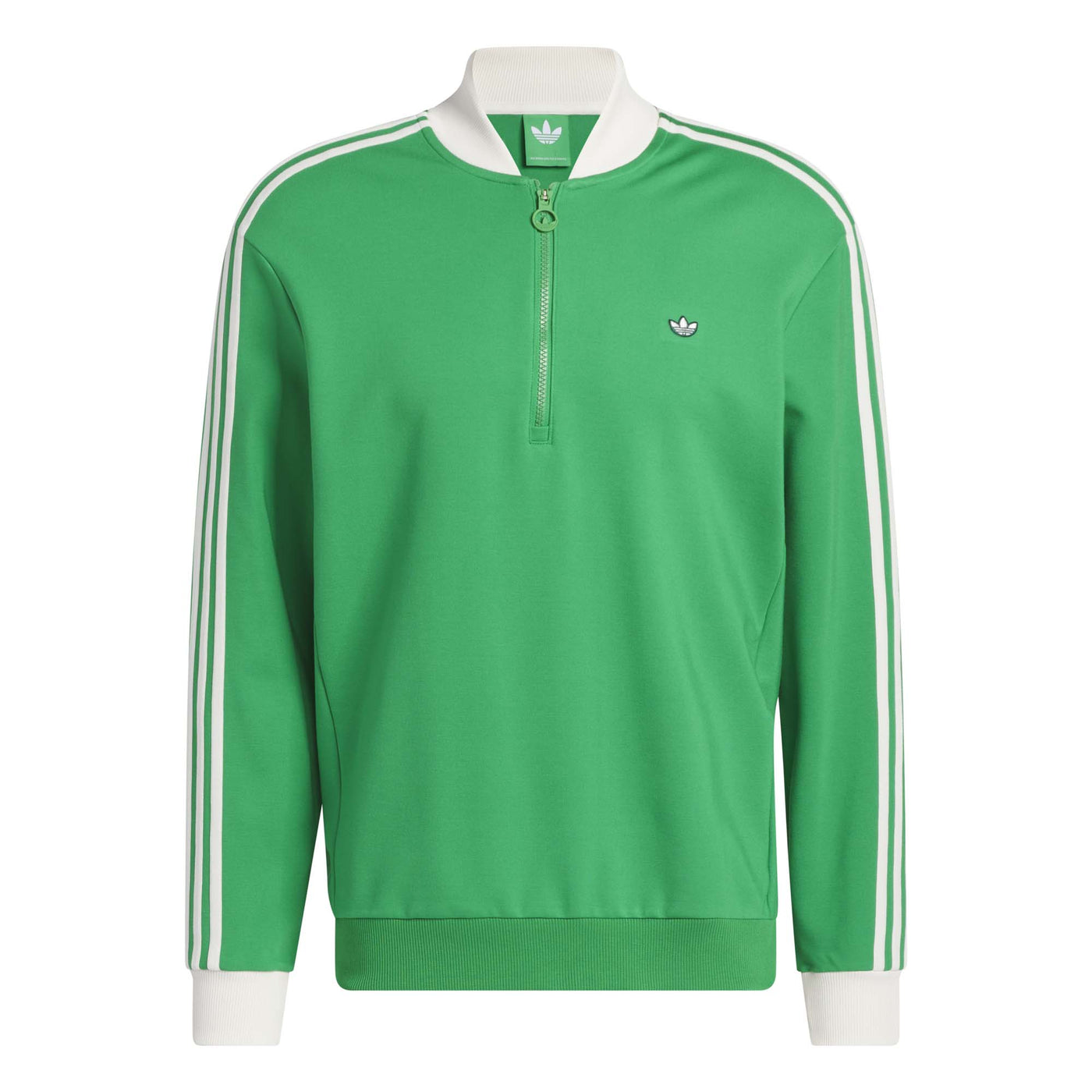 Adidas Men's Originals 3-Stripes 1/4 Zip Sweatshirt - Green 2025 GREEN
