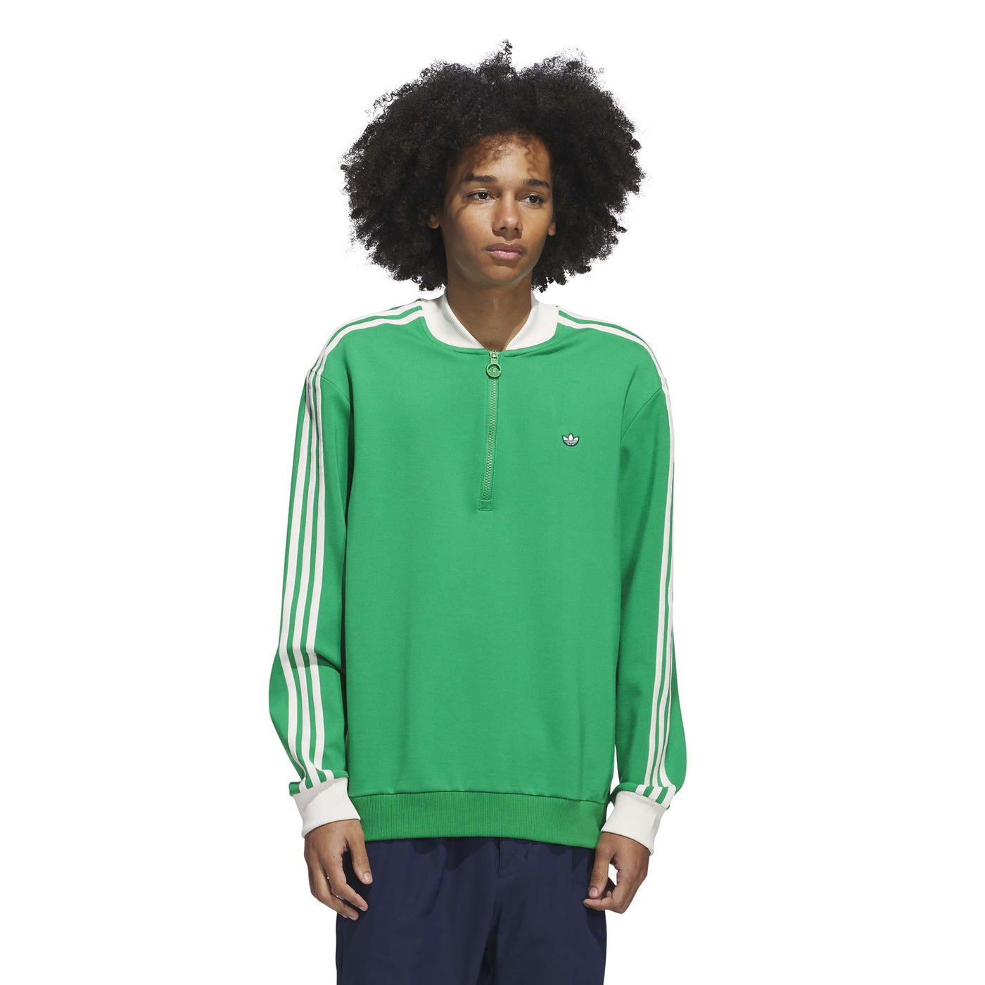 Adidas Men's Originals 3-Stripes 1/4 Zip Sweatshirt - Green 2025