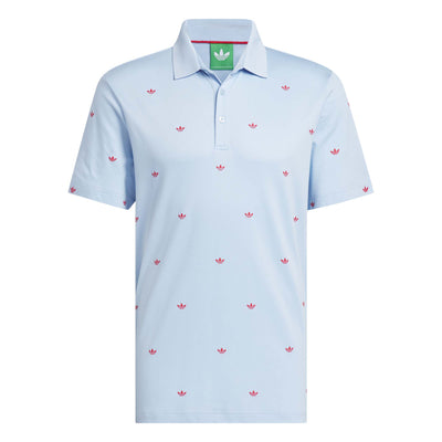 Adidas Men's Originals Printed Trefoil Polo Shirt - Clear Sky 2025 CLEAR SKY