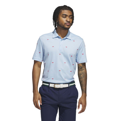 Adidas Men's Originals Printed Trefoil Polo Shirt - Clear Sky 2025