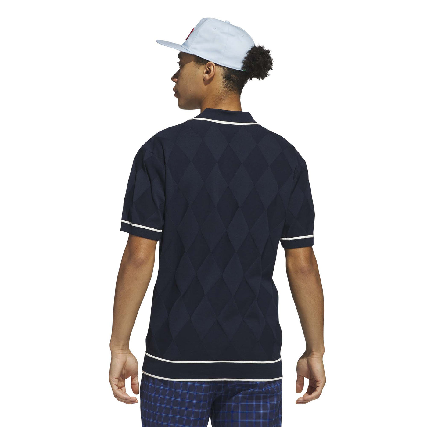 Adidas Men's Originals Argyle Knit Polo Shirt - Night Indigo 2025