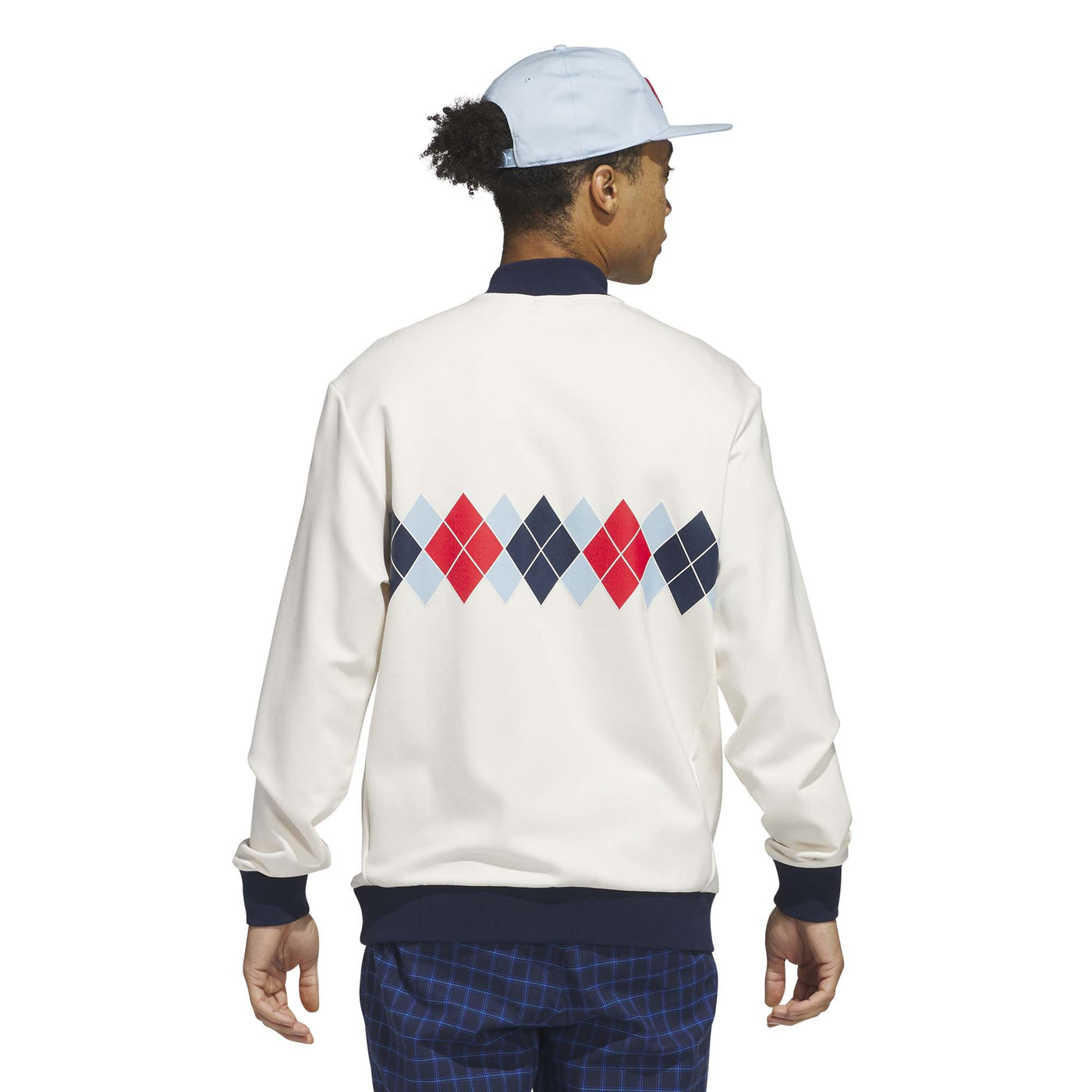 Adidas Men's Originals Argyle Printed 1/4-Zip Sweatshirt - Chalk White 2025