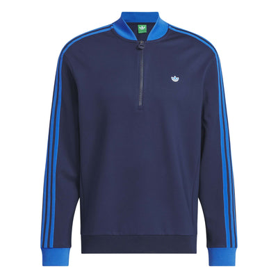 Adidas Men's Originals 3-Stripes 1/4 Zip Sweatshirt - Night Indigo 2025 NIGHT INDIGO