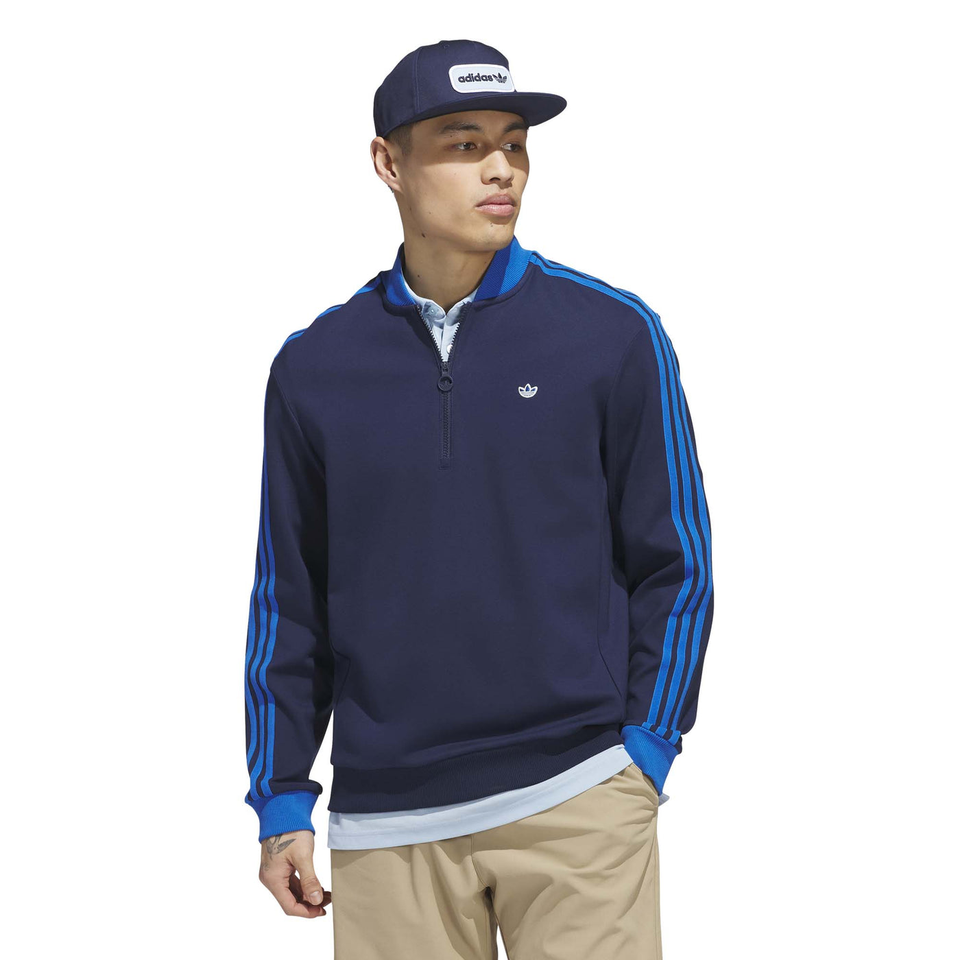 Adidas Men's Originals 3-Stripes 1/4 Zip Sweatshirt - Night Indigo 2025