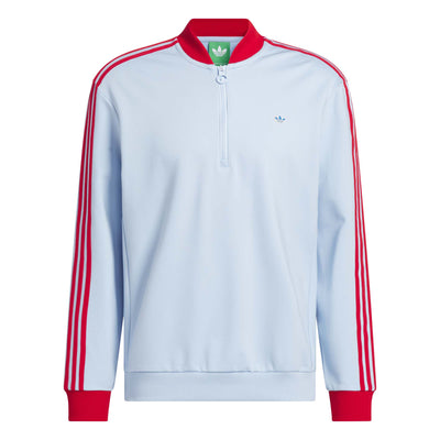 Adidas Men's Originals 3-Stripes 1/4 Zip Sweatshirt - Clear Sky 2025 CLEAR SKY