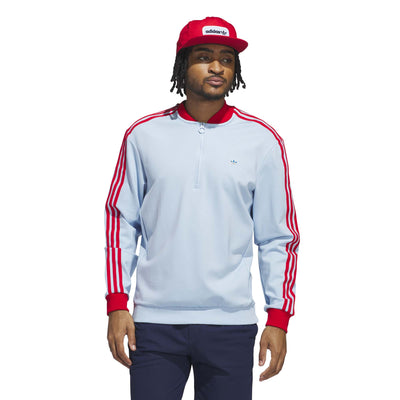Adidas Men's Originals 3-Stripes 1/4 Zip Sweatshirt - Clear Sky 2025