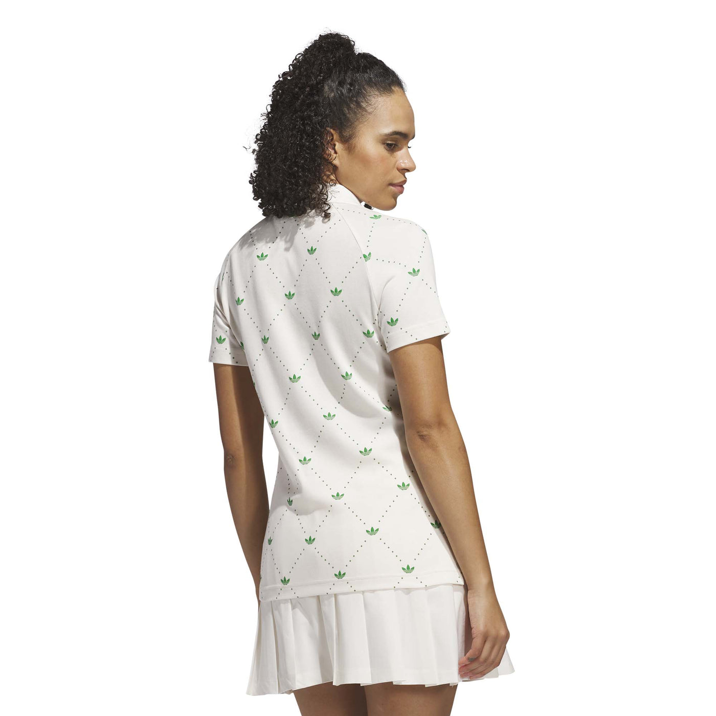 Adidas Women's Originals Printed Trefoil Polo Shirt - Chalk White/Green 2025