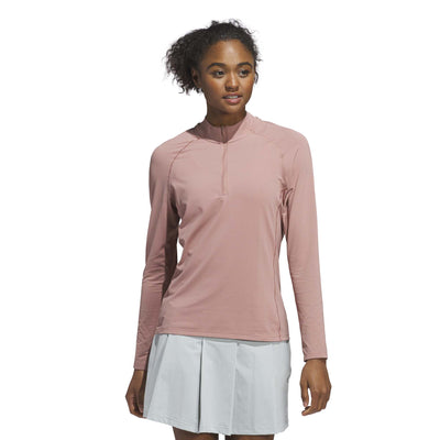 Adidas Women's Ultimate365 Solid Quarter-Zip Mock Polo Shirt 2025