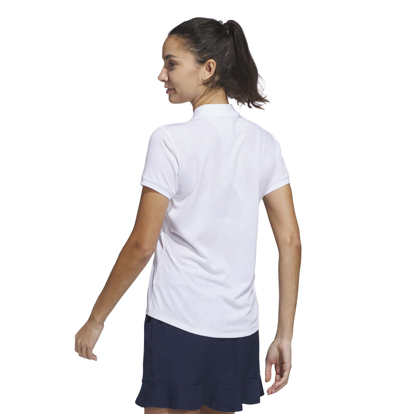 Adidas Women's Ultimate365 Diamond Jacquard Polo Shirt - White 2025