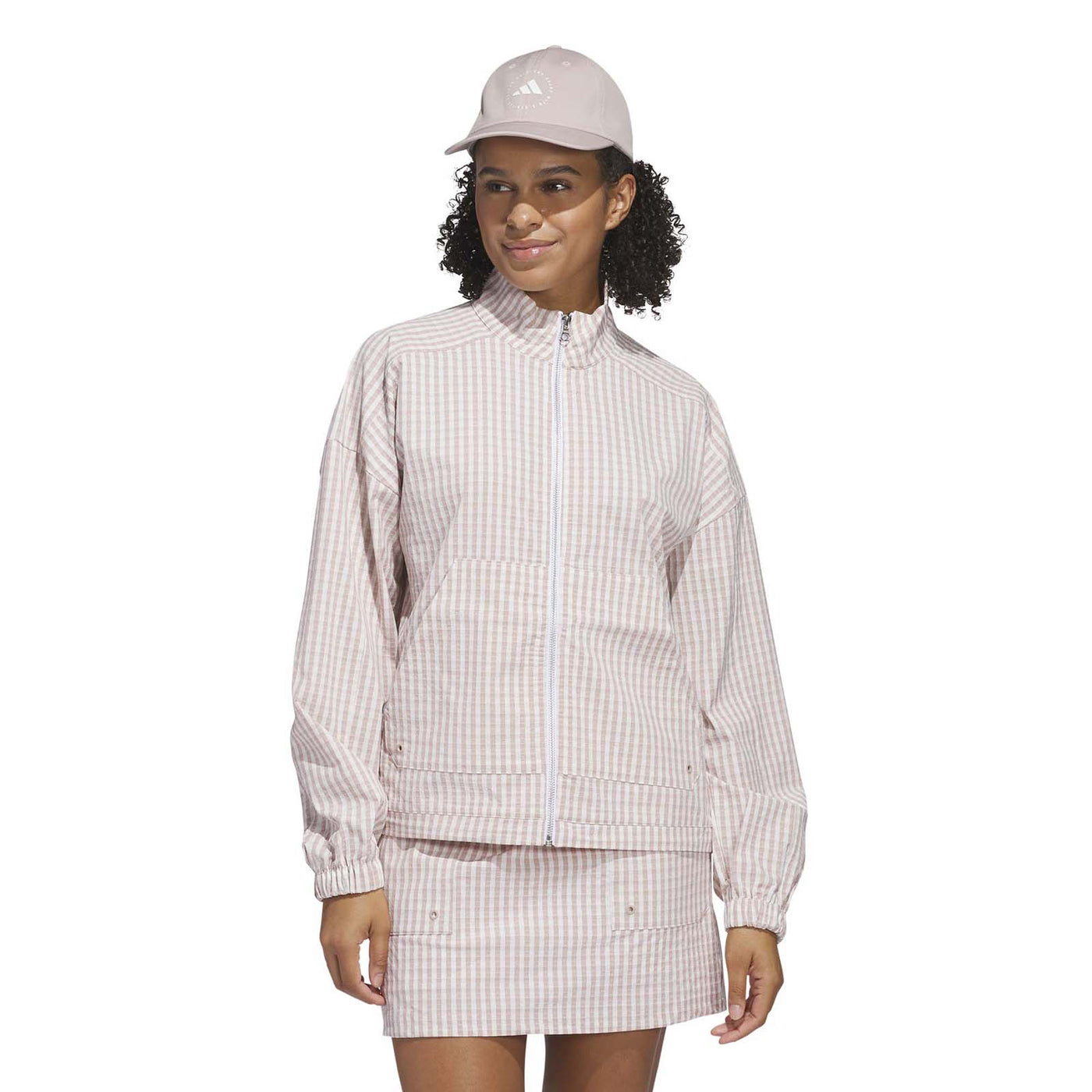 Adidas Women's Ultimate365 Gingham Jacket - Wonder Taupe 2025 WONDER TAUPE
