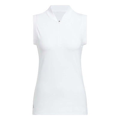 Adidas Women's Ultimate365 Zip Sleeveless Polo 2025 WHITE