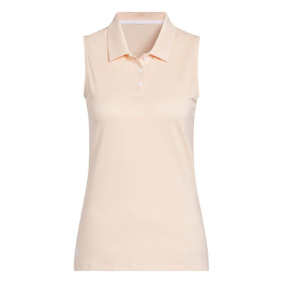 Adidas Women's Solid Ottoman Polo Shirt - Powder Coral 2025 POWDER CORAL