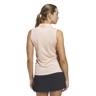 Adidas Women's Solid Ottoman Polo Shirt - Powder Coral 2025