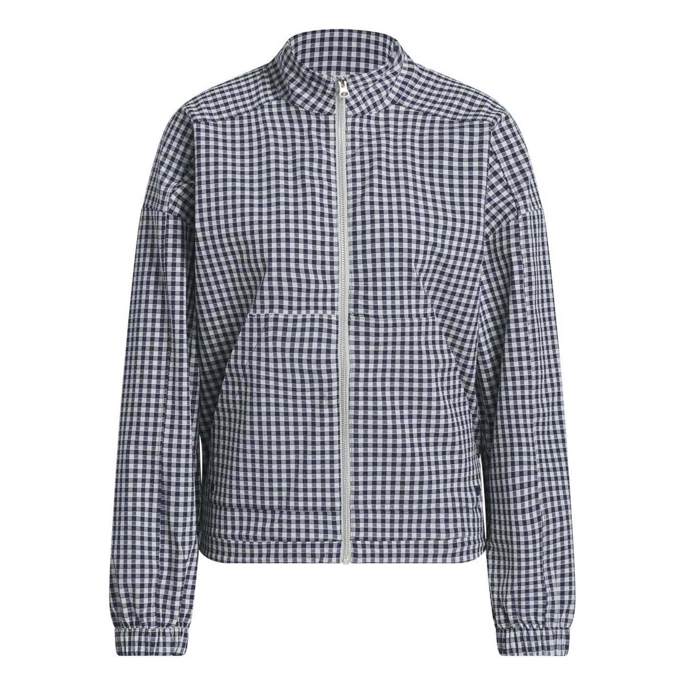 Adidas Women's Ultimate365 Gingham Jacket - Collegiate Navy/Wonder Silver 2025 COLLEGIATE NAVY/WONDER SILVER