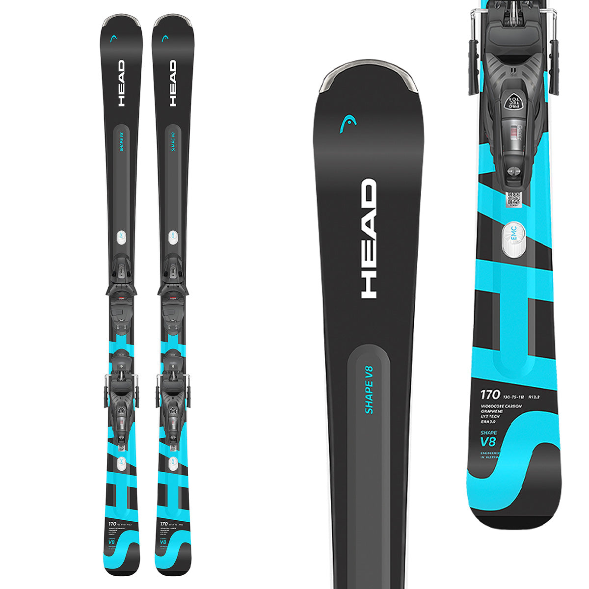 Head Shape e.V8 Skis with PR 11 GW Bindings 2026 163