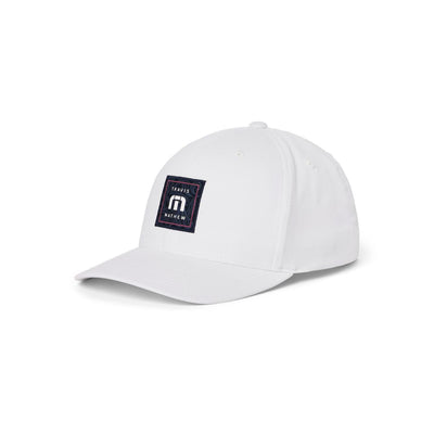 TravisMathew Men's Final Boarding Snapback Hat 2025 WHITE