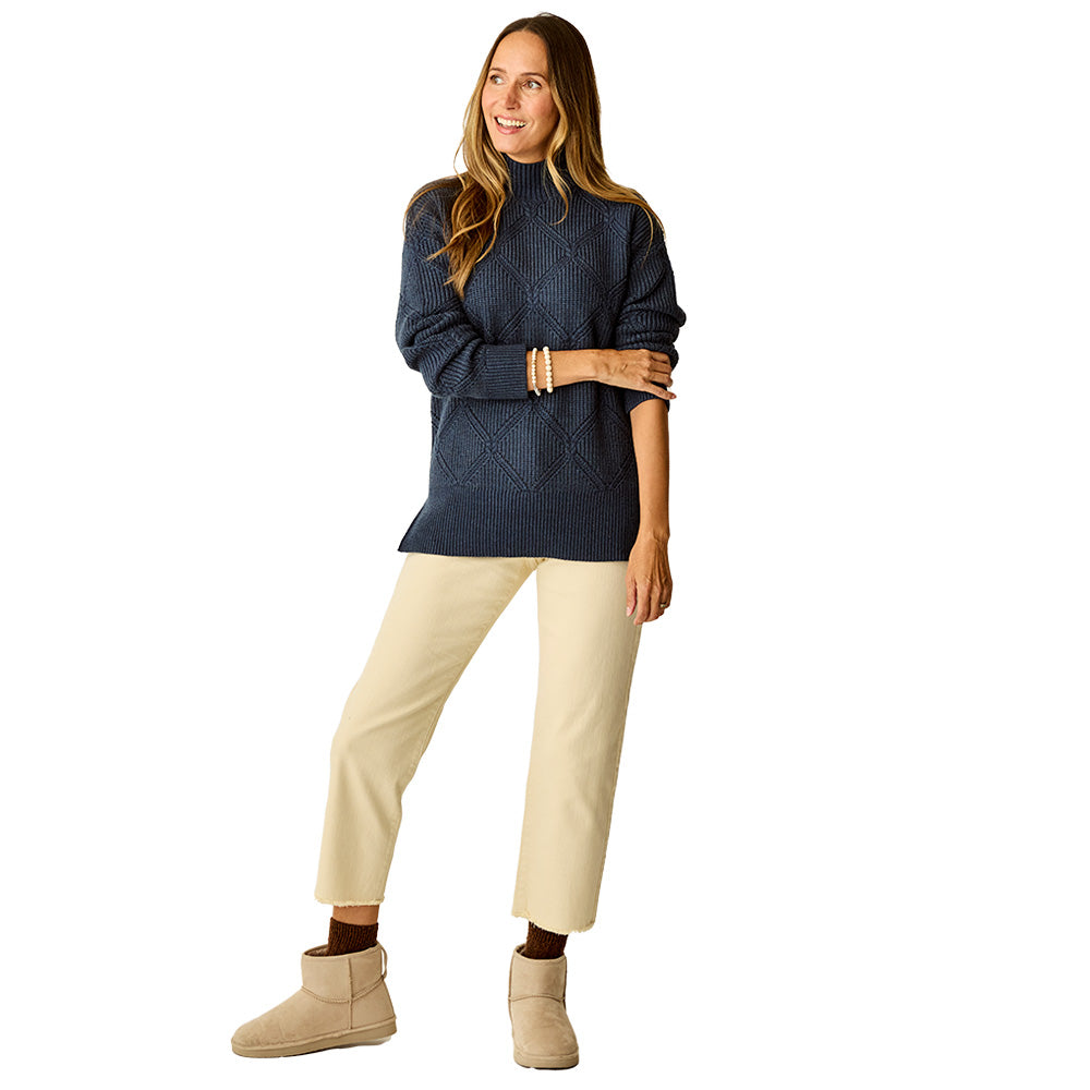 Carve Designs Women's Woodward Allover Sweater 2026 NAVY HEATHER