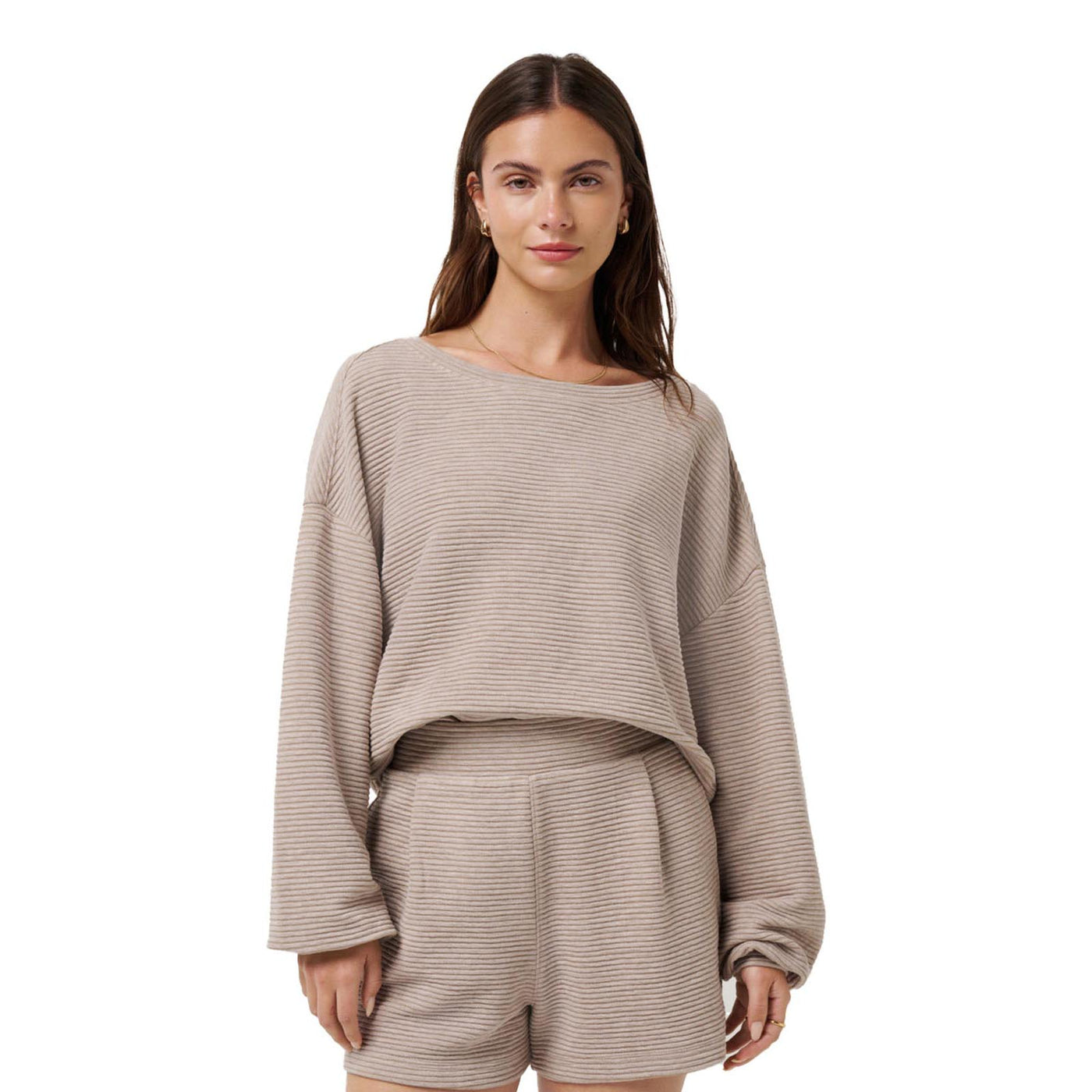 TravisMathew Women's Yacht Me Pullover 2025 A0045 HEATHER ISLAND FOSSIL