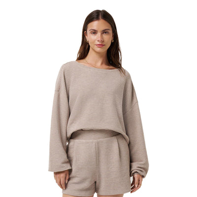 TravisMathew Women's Yacht Me Pullover 2025 A0045 HEATHER ISLAND FOSSIL