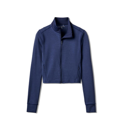 TravisMathew Women's Moveknit Full Zip 2025 HEATHER NAVY BLAZER