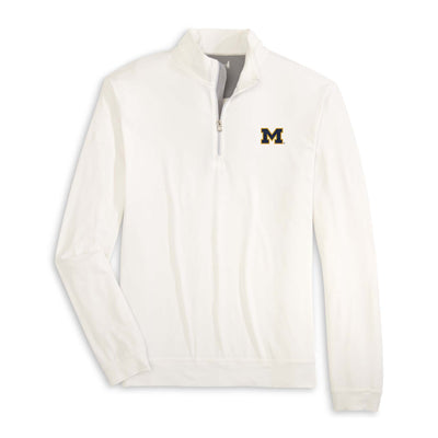 Johnnie-O Men's Motion Performance 1/4 Zip - University of Michigan 2025 WHITE