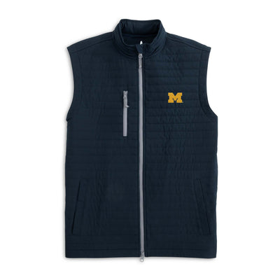 Johnnie-O Men's Crosswind Quilted Vest - University of Michigan 2025 WAKE