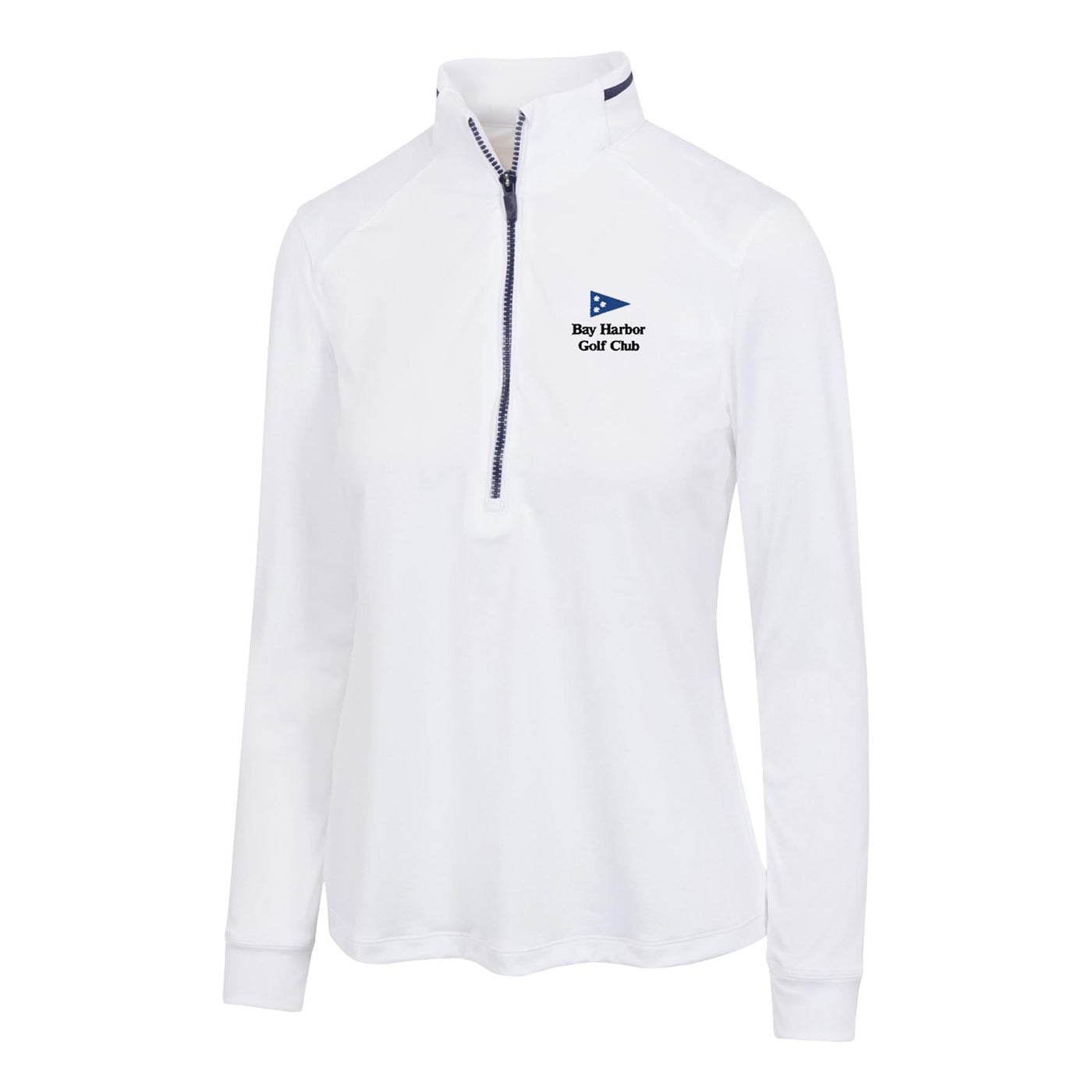 Bay Harbor Golf Club Women's Long-Sleeve Leaderboard Ultra-Stretch 1/4-Zip WHITE