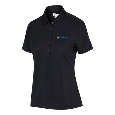 Brighton Women's Tourney Freedom Micro Pique Polo BLACK