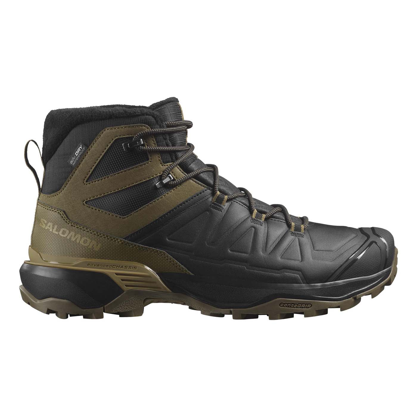 Salomon Men's X Ultra Snowpilot Waterproof Winter Boots 2026 BLACK/MILITARY OLIVE/GOTHIC OLIVE