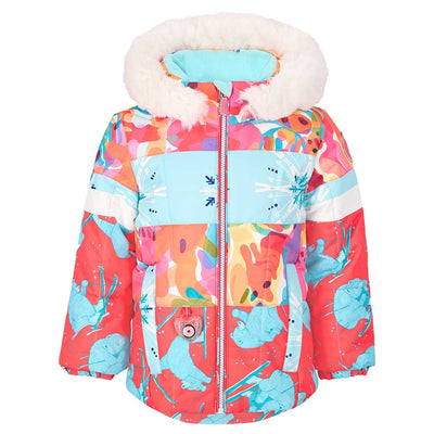 Obermeyer Toddler’s Kaizen Jacket w/ Faux Fur 2026 25153 DAFFY DAYZ PINK