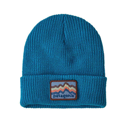 Patagonia Junior's Logo Beanie 2025 RSTU RIDGE RISE STRIPE/UPLIFT BLUE