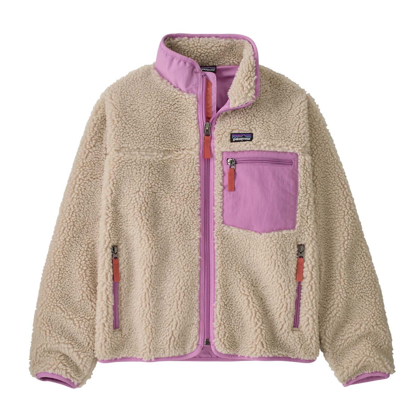 Patagonia Junior's Retro-X Fleece Jacket 2026 NLBP NATURAL/BRISK PURPLE