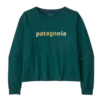 Patagonia Women's Long-Sleeved '73 Text Logo Easy-Cut Organic Shirt 2026 CASG CASCADE GREEN