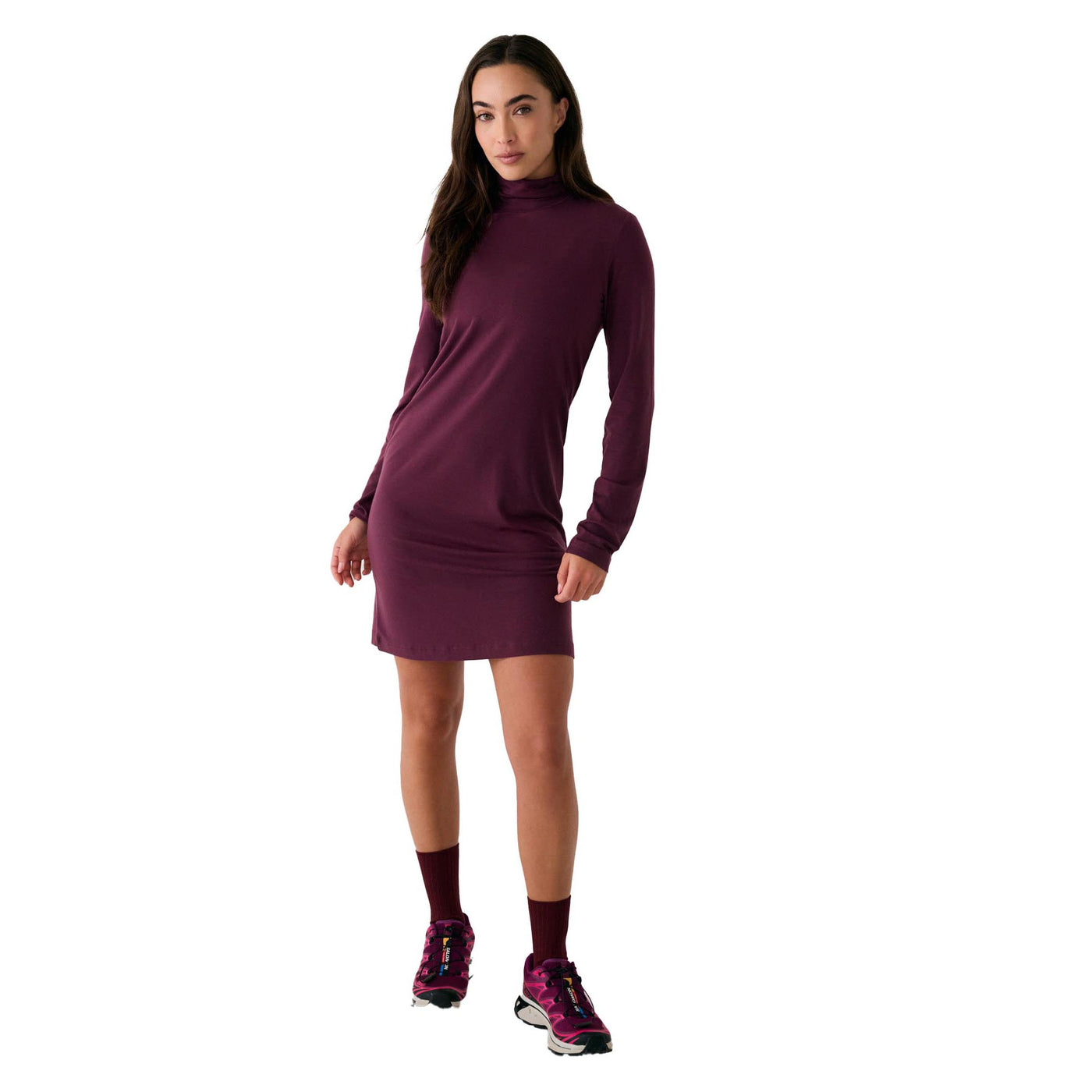 Lole Women's Dynamic Turtleneck Dress 2026 P755 DARK CHERRY
