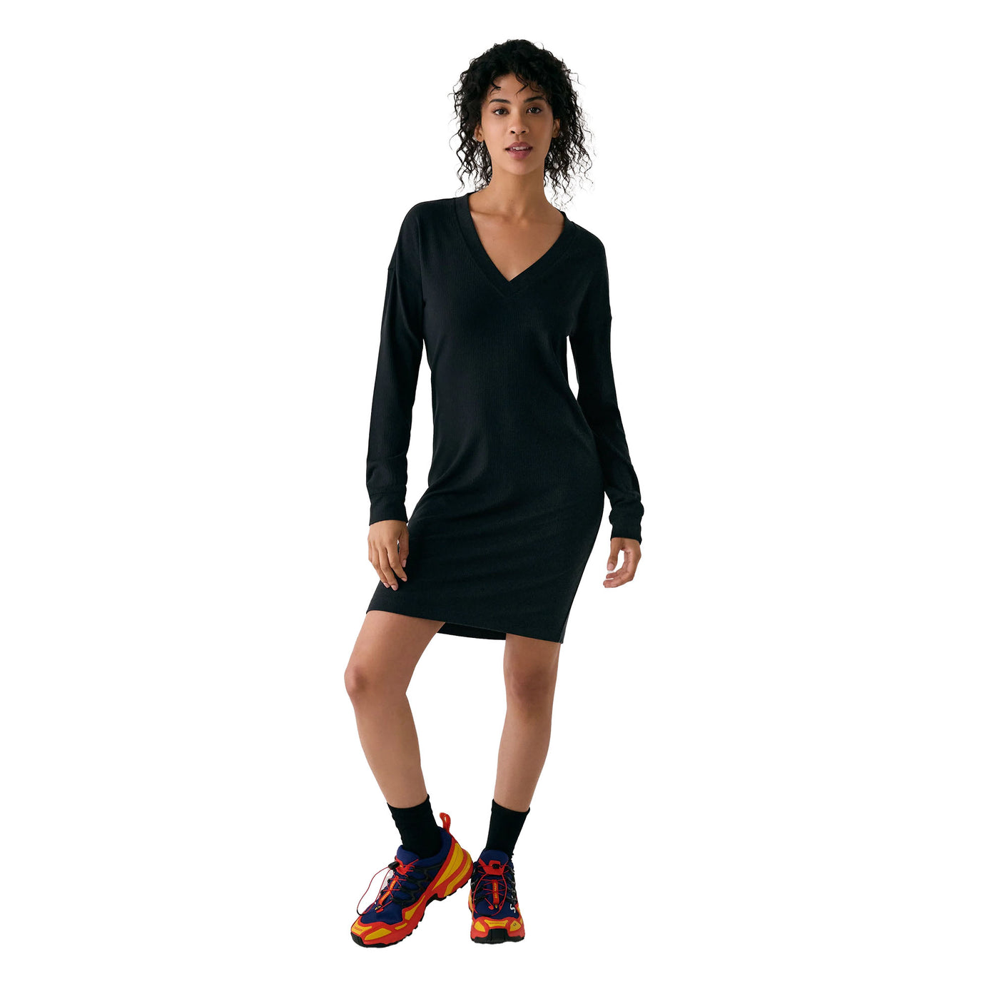 Lole Women's Traverse V-Neck Dress 2026 N415 BLACK
