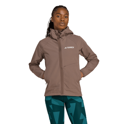 Adidas Women's Terrex Xperior Softshell Fleece Hooded Jacket - Earth Strata 2026