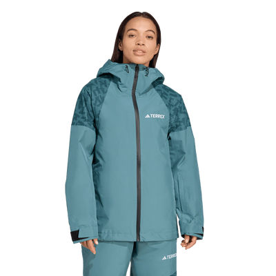 Adida's Women's Terrex Xperior Hybrid PRIMEKNIT CLIMAPROOF+ Jacket - Preloved Teal 2026
