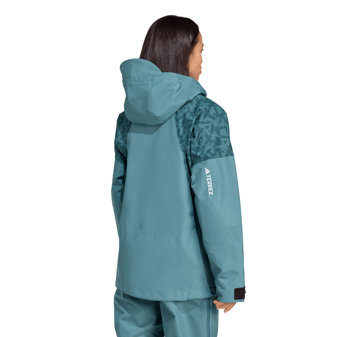 Adida's Women's Terrex Xperior Hybrid PRIMEKNIT CLIMAPROOF+ Jacket - Preloved Teal 2026