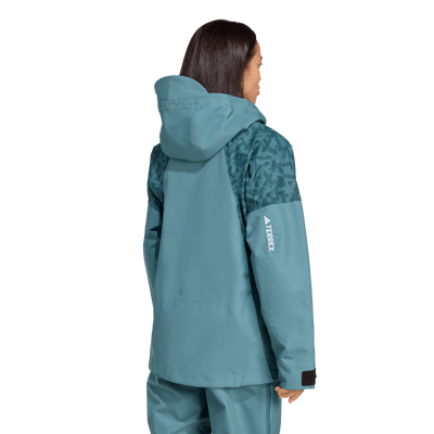 Adida's Women's Terrex Xperior Hybrid PRIMEKNIT CLIMAPROOF+ Jacket - Preloved Teal 2026