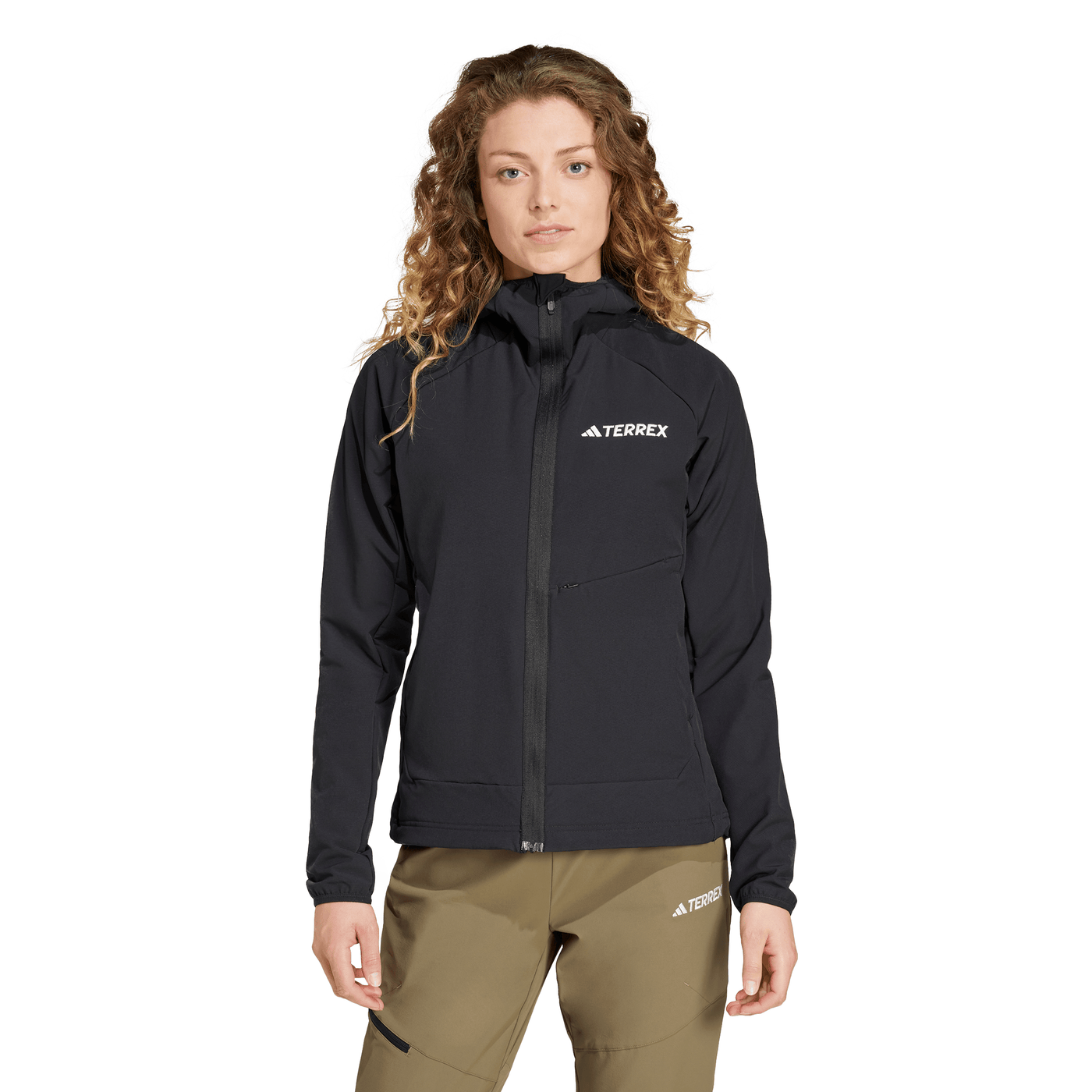 Adidas Women's Terrex Xperior Softshell Fleece Hooded Jacket - Black 2026
