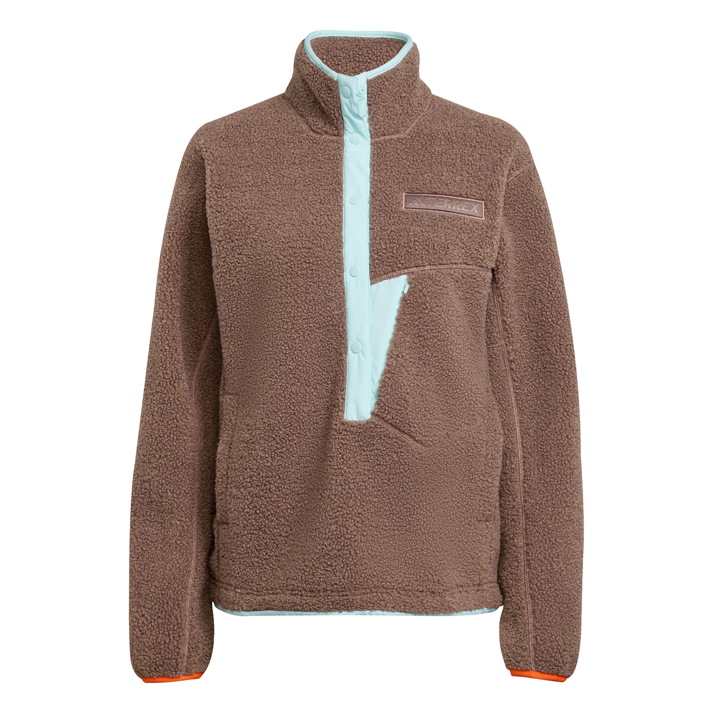 Adidas Women's Terrex Xploric High Pile Fleece Pullover Sweatshirt 2026 EARTH STRATA/SEMI FLASH AQUA