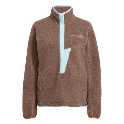 Adidas Women's Terrex Xploric High Pile Fleece Pullover Sweatshirt 2026 EARTH STRATA/SEMI FLASH AQUA
