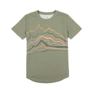 Belong Designs Women's Graphic Traverse Tek Tee 2025 SAGE MOUNTAIN BRUSH