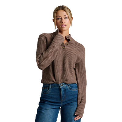 KUHL Women's Fireside Henley Sweater 2026 CF COFFEE