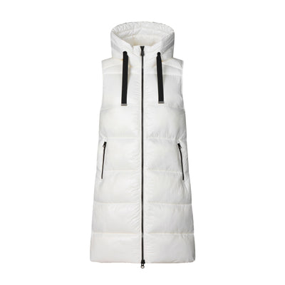 Save The Duck Women's Iria Long Hooded Puffer Vest 2026 OFF WHITE