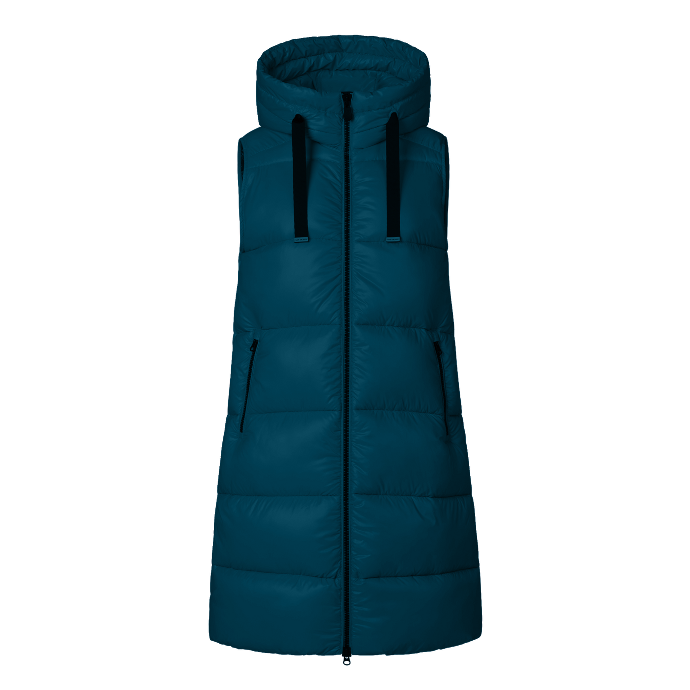 Save The Duck Women's Iria Long Hooded Puffer Vest 2026 HORIZON BLUE