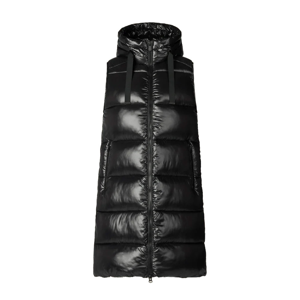 Save The Duck Women's Iria Long Hooded Puffer Vest 2026 BLACK