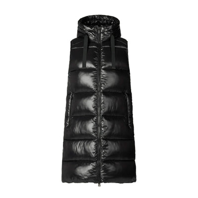 Save The Duck Women's Iria Long Hooded Puffer Vest 2026 BLACK