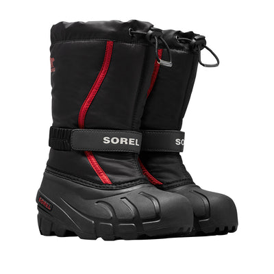 Sorel Junior's Flurry Boots 2026 015 BLACK/BRIGHT RED